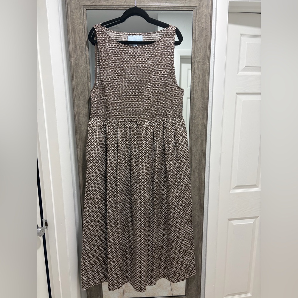 Hill House Cosima Nap Dress in Chocolate Circular Lattice